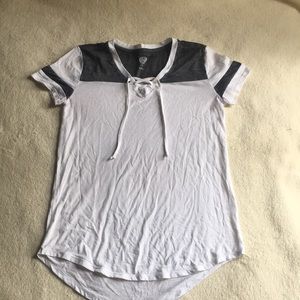 Sporty T Shirt w/ Tie Accent